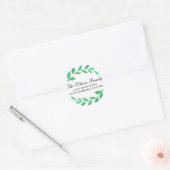 Waterverf verlaat met flesachtige groene kruid ronde sticker (Envelop)