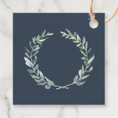 Waterverf verlaat monogram bruiloft bedankjes labels (Achterkant)