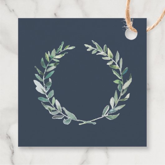 Waterverf verlaat monogram bruiloft bedankjes labels (Achterkant)