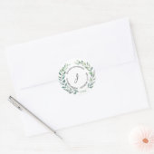 Waterverf verlaat monogram retouradres ronde sticker (Envelop)