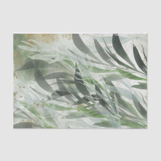 Waterverf verlaat mossy Textielpapier Tissuepapier (Voorkant)