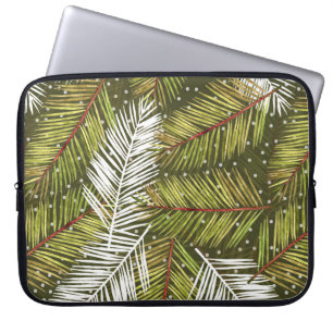 waterverf verlaat naadloze patroonillustratie op laptop sleeve