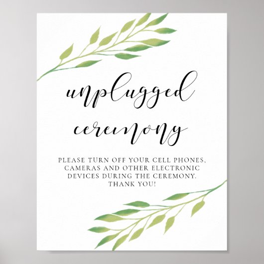 Waterverf verlaat ononderbroken ceremonie bruiloft poster (Voorkant)