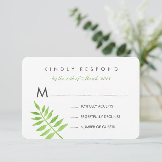 Waterverf verlaat RSVP Kaartje (Staand voorkant)