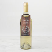 Waterverf verlaat rustieke houten bruiloft Dank u Flessenhanger (Op fles)