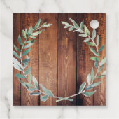 Waterverf verlaat rustige houtmonogram dank je bedankjes labels (Achterkant)