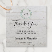 Waterverf verlaat rustige houtmonogram dank je bedankjes labels (Voorkant)