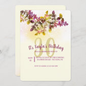 Waterverf verlaat uitnodiging van de verjaardag (Voorkant / Achterkant)