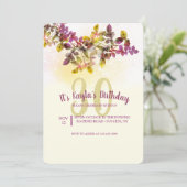 Waterverf verlaat uitnodiging van de verjaardag (Staand voorkant)