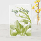 Waterverf verlaat verjaardag kaart (Gele Bloem)