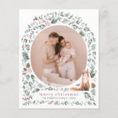 Waterverf verlaat Woodland Kerstfoto Budget (Voorkant)