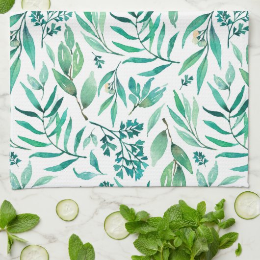 Waterverf verliest patroon theedoek (Gevouwen)