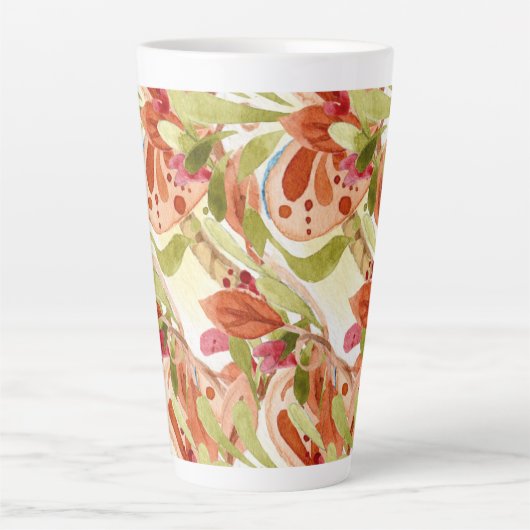 Waterverf verliest roze en grijs groen latte mok (Voorkant)