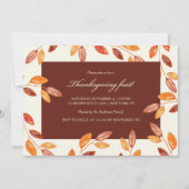 Waterverf verliest Thanksgiving Feast Party Kaart (Voorkant)