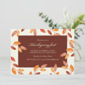 Waterverf verliest Thanksgiving Feast Party Kaart (Staand voorkant)