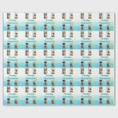 Waterverf Verloop Aangepaste naam, sport en foto Cadeaupapier (Vlak)