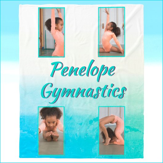 Waterverf Verloop Aangepaste naam, sport en foto Fleece Deken