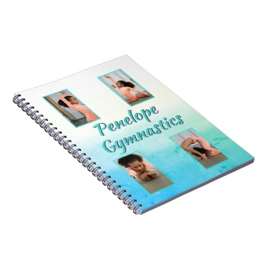 Waterverf Verloop Aangepaste naam, sport en foto Notitieboek (Rechterzijde)