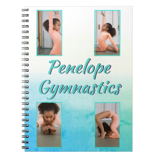 Waterverf Verloop Aangepaste naam, sport en foto Notitieboek (Voorkant)