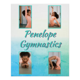 Waterverf Verloop Aangepaste naam, sport en foto Perfect Poster