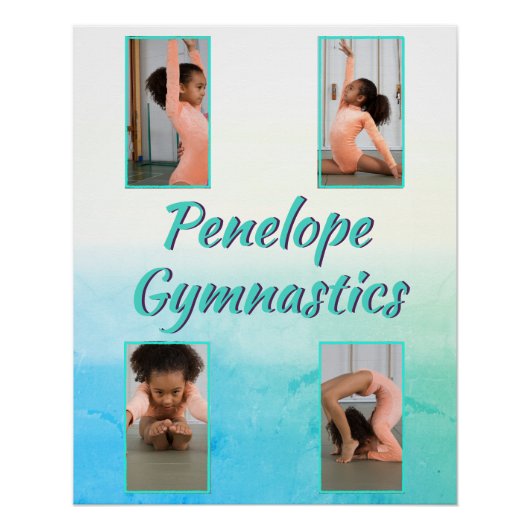 Waterverf Verloop Aangepaste naam, sport en foto Perfect Poster (Voorkant)