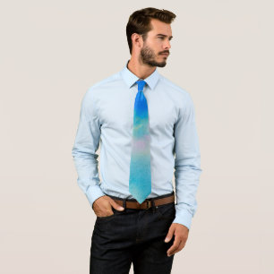 Waterverf Verloopblauw groene grijze Casual stijl Stropdas