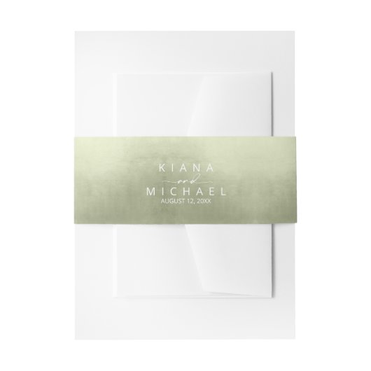 Waterverf Verloopwedloop Groene ID786 Uitnodigingen Wikkel (Voorkant Voorbeeld)