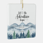 Waterverf Verloving Keepsake Keramisch Ornament (Rechts)