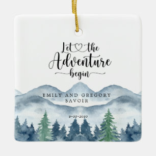 Waterverf Verloving Keepsake Keramisch Ornament