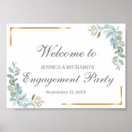 Waterverf Verloving Welkomstteken Poster