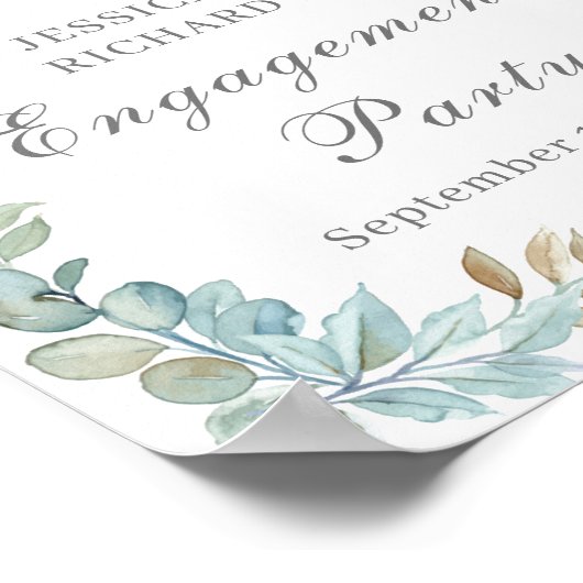 Waterverf Verloving Welkomstteken Poster (Hoek)