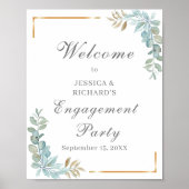 Waterverf Verloving Welkomstteken Poster (Voorkant)