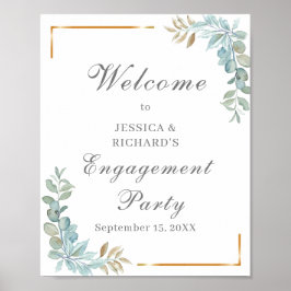 Waterverf Verloving Welkomstteken Poster