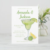 Waterverf Verlovingsfeest Margarita Cocktail Kaart (Staand voorkant)