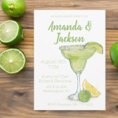 Waterverf Verlovingsfeest Margarita Cocktail Kaart