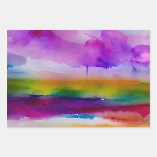 Waterverf verpakking papier vellen bundel (Voorkant 3)