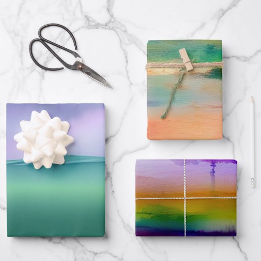 Waterverf verpakking papier vellen bundel (Voorkant)