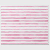 Waterverf Verpakkingspapier - roze strepen Cadeaupapier (Vlak)