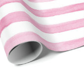 Waterverf Verpakkingspapier - roze strepen Cadeaupapier (Rol Hoek)