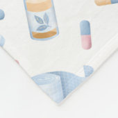 Waterverf verpleegster | Dr. Medical Collage Blue  Fleece Deken (Hoek)