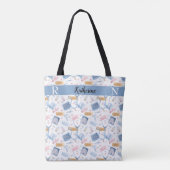 Waterverf verpleegster | Dr. Medical Collage Blue  Tote Bag (Achterkant)