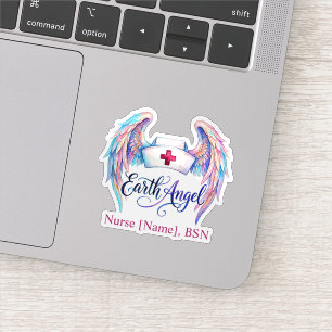 Waterverf verpleegsterskap met vleugels "Aards Eng Sticker