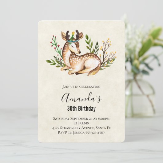  Waterverf Verre Laden Verjaardag Kaart (Staand voorkant)