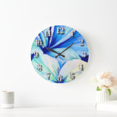 Waterverf Verschilderde koninklijke blauwhelmen Grote Klok (Huis)