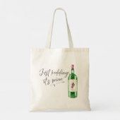 Waterverf Verse Bloemen & Wijn Grappig Tote Bag (Achterkant)