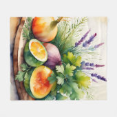 Waterverf Verse Kruiden Citrus Arrangement Fleece Deken (Voorkant (Horizontaal))