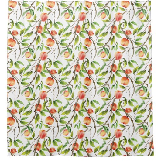 Waterverf Verse perzik Douchegordijn (Voorkant)