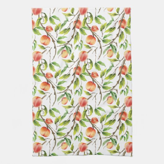Waterverf Verse perzik Theedoek (Verticaal)