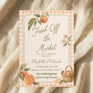 Waterverf Verse van de Markt Perzik Gingham Kaart