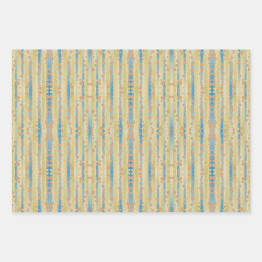 Waterverf - Verticaal striped Polka Dots Patroon Inpakpapier Vel (Voorkant)